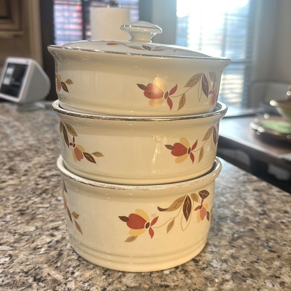 Autumn Jewel three piece casserole dishes